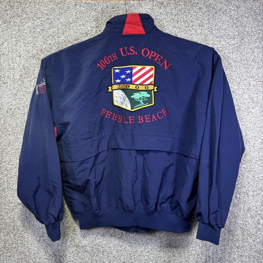Vintage 2000 U.S. Open Pebble Beach Jacket Mens XL Blue Golf Jack Nicklaus